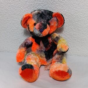 Trixter Russ Berrie Bear Plush Orange Black Stuffed Teddy Halloween Autumn